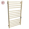 600mm (w) x 1100mm (h) Tubo Brushed Brass Stainless Steel Dry Electric Towel Rail (In-Built Controller)