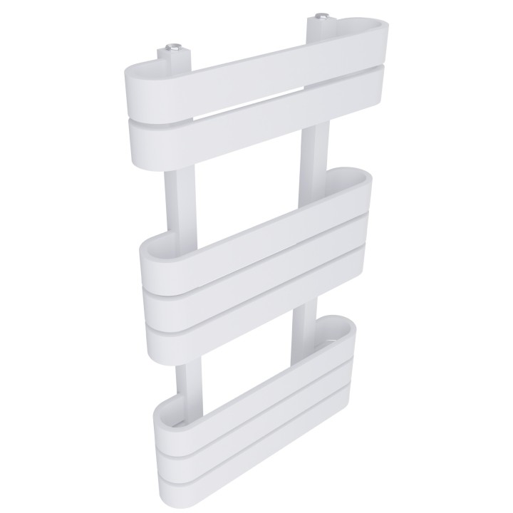 500mm (w) x 850mm (h) Barlo White Oval Tube Towel Rail