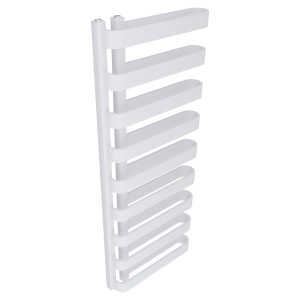 500mm(w) x 1300mm(h) Barlo White Designer Towel Rail (Left or Right Install)