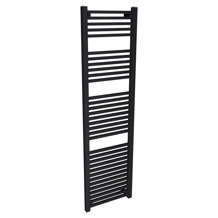 500mm (w) x 1800mm (h) Atlas Black Heated Towel Rail