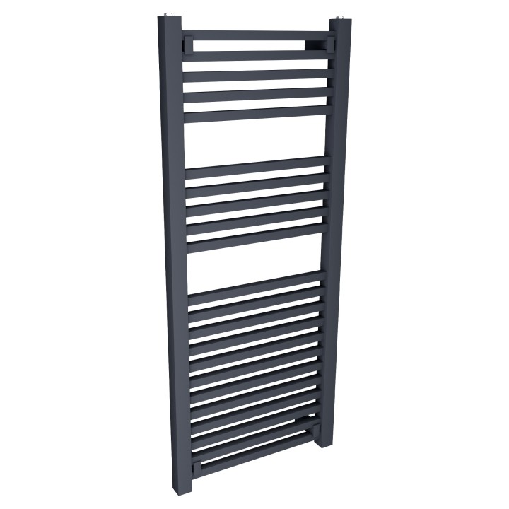 500mm (w) x 1200mm (h) Atlas Anthracite  Heated Towel Rail