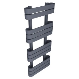 500mm (w) x 1200mm (h) Barlo Anthracite Oval Tube Towel Rail