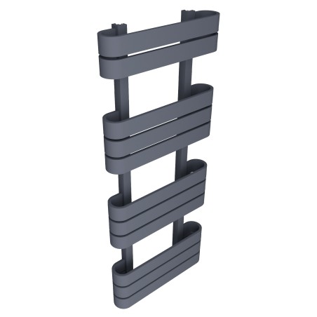 500mm (w) x 1200mm (h) Barlo Anthracite Oval Tube Towel Rail