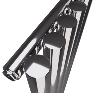 260mm (w) x 1800mm (h) Nebula Chrome Vertical Designer Cylindrical Radiator (5 Tubes)