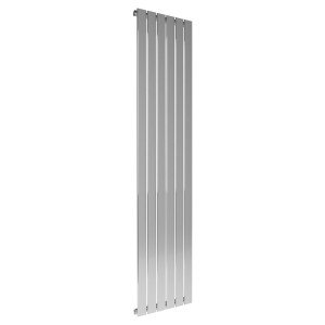 450mm (w) x 1800mm (h) Luna Designer Chrome Vertical Flat Panel Radiator (6 Sections)