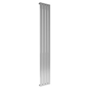 300mm (w) x 1800mm (h) Luna Designer Chrome Vertical Flat Panel Radiator (4 Sections)