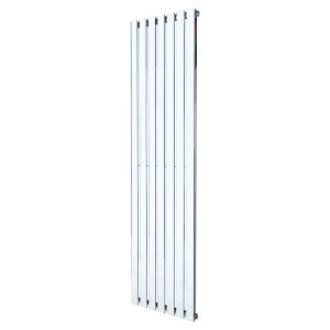 516mm (w) x 1850mm (h) Corwen Chrome Flat Panel Vertical Radiator (7 Sections)