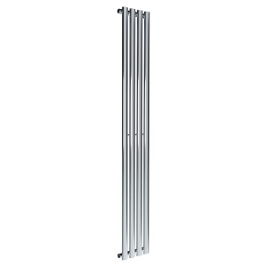 280mm (w) x 1800mm (h) Brecon Chrome Oval Tube Vertical Radiator (4 Sections)