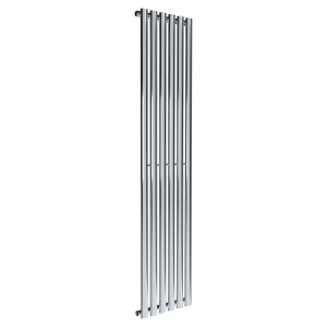 420mm (w) x 1800mm (h) Brecon Chrome Oval Tube Vertical Radiator (6 Sections)