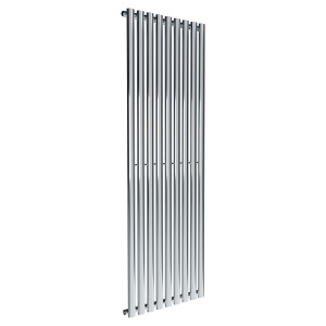 630mm (w) x 1800mm (h) Brecon Chrome Oval Tube Vertical Radiator (9 Sections)
