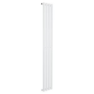 280mm (w) x 1800mm (h) Brecon White Oval Tube Vertical Radiator (4 Sections)