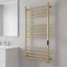 500mm (w) x 900mm (h) Tubo Brushed Brass Stainless Steel Dry Electric Towel Rail (In-Built Controller)