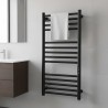 400mm (w) x 800mm (h) Tubo Matt Black Stainless Steel Dry Electric Towel Rail (In-Built Controller)