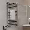 600mm (w) x 1100mm (h) Tubo Matt Black Stainless Steel Dry Electric Towel Rail (In-Built Controller)
