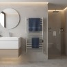 500mm (w) x 900mm (h) Tubo Polished Stainless Steel Dry Electric Towel Rail - closeup