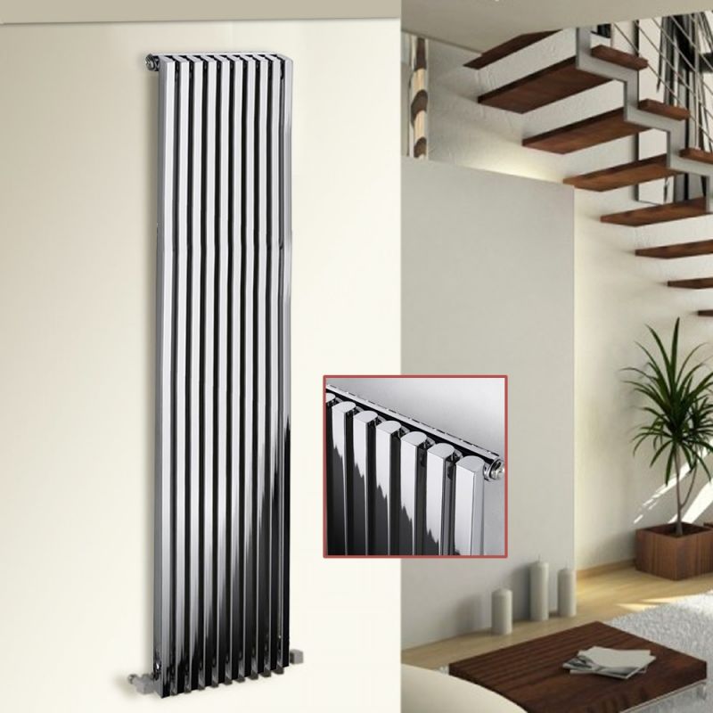 Vertical Chrome Radiators Central Heating