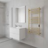 500mm (w) x 900mm (h) Tubo Brushed Brass Stainless Steel Dry Electric Towel Rail - closeup