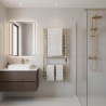 600mm (w) x 1100mm (h) Tubo Brushed Brass Stainless Steel Dry Electric Towel Rail - closeup