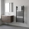 400mm (w) x 800mm (h) Tubo Matt Black Stainless Steel Dry Electric Towel Rail - closeup