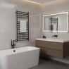 600mm (w) x 1100mm (h) Tubo Matt Black Stainless Steel Dry Electric Towel Rail - closeup