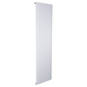 470mm (w) x 1800mm (h) Cariad Single Panel White Vertical Aluminium Radiator (5 Extrusions)