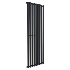 630mm (w) x 1800mm (h) Brecon Black Oval Tube Vertical Radiator (9 Sections)