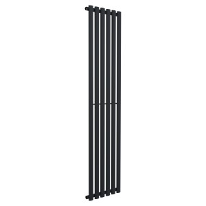 420mm (w) x 1800mm (h) Brecon Black Oval Tube Vertical Radiator (6 Sections)