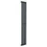 280mm (w) x 1800mm (h) Brecon Black Vertical Radiator