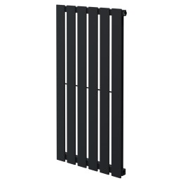440mm (w) x 850mm (h) "Corwen" Black Flat Panel Vertical Radiator (6 Sections)