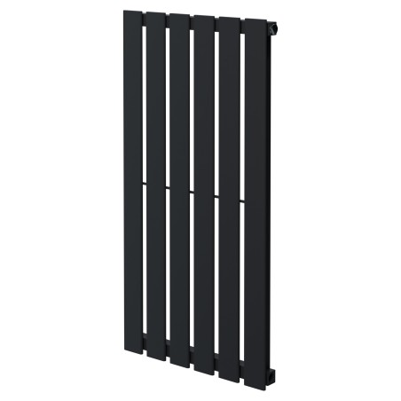 440mm (w) x 850mm (h) "Corwen" Black Flat Panel Vertical Radiator (6 Sections)