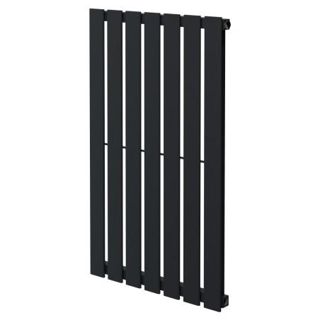 516mm (w) x 850mm (h) "Corwen" Black Flat Panel Vertical Radiator (6 Sections)