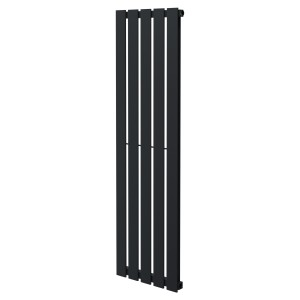 360mm (w) x 1250mm (h) Corwen Black Flat Panel Vertical Radiator (5 Sections)
