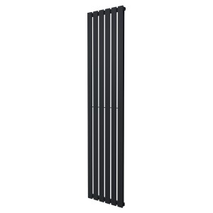 440mm (w) x 1850mm (h) Corwen Black Flat Panel Vertical Radiator (6 Sections)