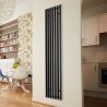 390mm  x 1760mm  Titan Curved Black Vertical  Radiator