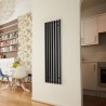 390mm  x 1300mm  Titan Curved Black Vertical  Radiator