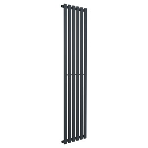 420mm (w) x 1800mm (h) Brecon Anthracite Oval Tube Vertical Radiator (6 Sections)