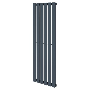 440mm (w) x 1250mm (h) Corwen Anthracite Flat Panel Vertical Radiator (6 Sections)