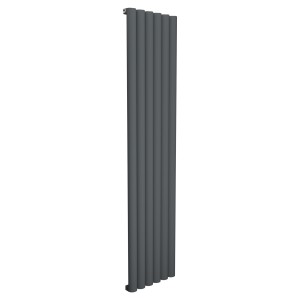 415mm (w) x 1800mm (h) Taurus Anthracite Vertical Aluminium Radiator (6 Extrusions)