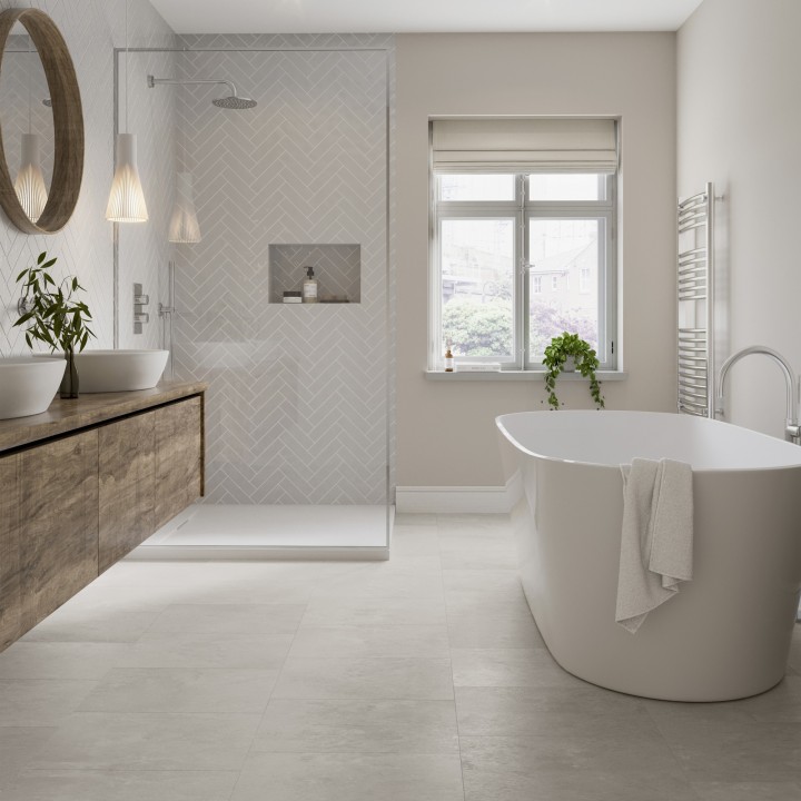 Malmo Livia Rigid Comfort Luxury Vinyl Flooring - 5G Click - Tile - 457mm x 300mm - Insitu