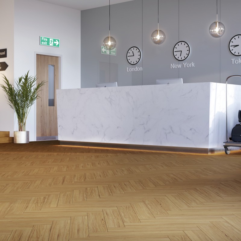 Malmo Bergen Freedom Luxury Vinyl Flooring - Stickdown - Herringbone - 610mm x 100mm
