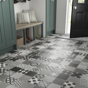 Malmo Kuvio Grey Freedom Luxury Vinyl Flooring - Stickdown - Tile - 609mm x 305mm