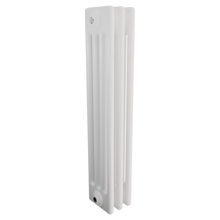 Korona 4 Column White Horizontal Radiators & Floor Mounts