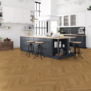 Kraus Weaveley Light Oak Rigid Core Luxury Vinyl Flooring - Click - Herringbone - 625mm x 125mm