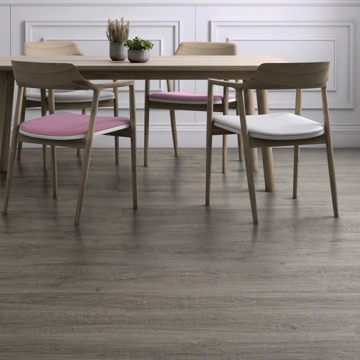 Kraus Ashdown Grey Rigid Core Luxury Vinyl Flooring - Click - Plank - 1230mm x 179mm - Insitu