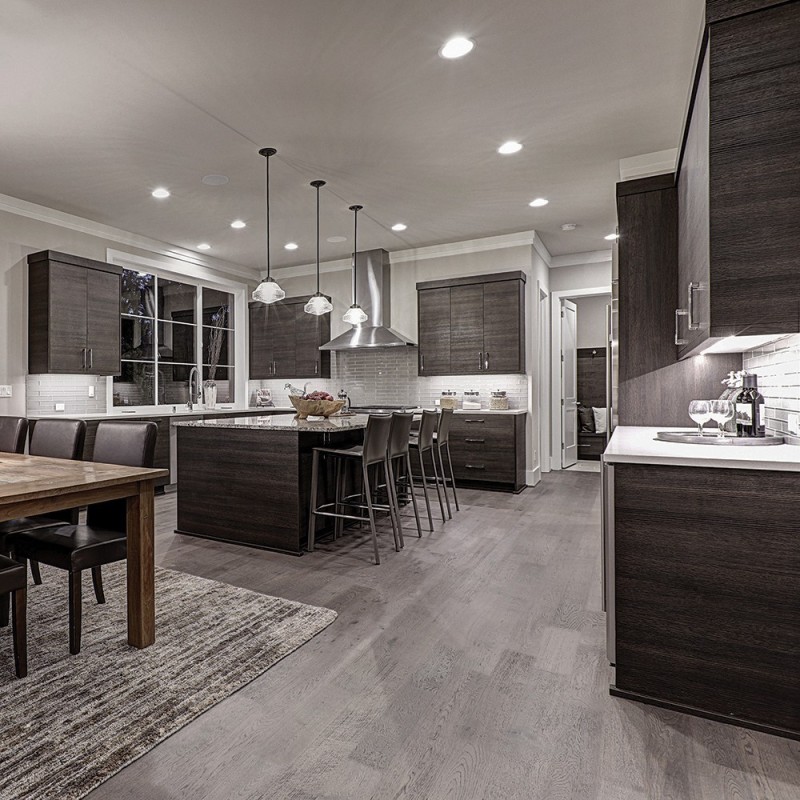 Kraus Grasmere Grey Rigid Core Luxury Vinyl Flooring - Click - Plank - 1230mm x 179mm - Insitu