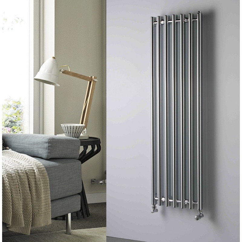 390mm (w) x 1300mm (h) "Titan" Chrome Vertical Designer Radiator