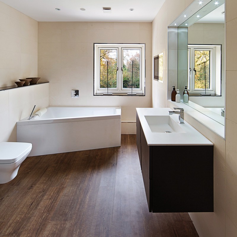 Kraus Ingleton Walnut Rigid Core Luxury Vinyl Flooring - Click - Plank - 1230mm x 179mm - Insitu