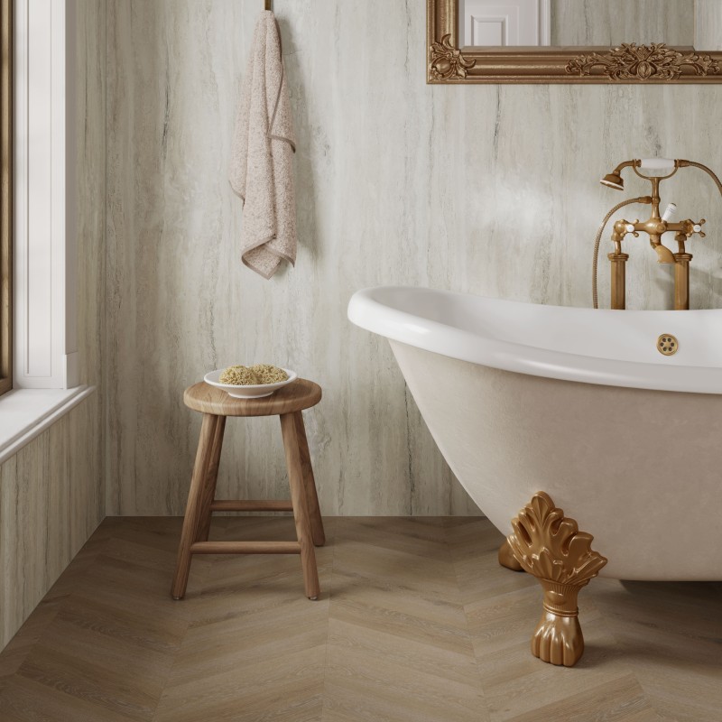Multipanel Como Luxury Vinyl Flooring - Click - Chevron - 938.5mm x 305mm - Insitu