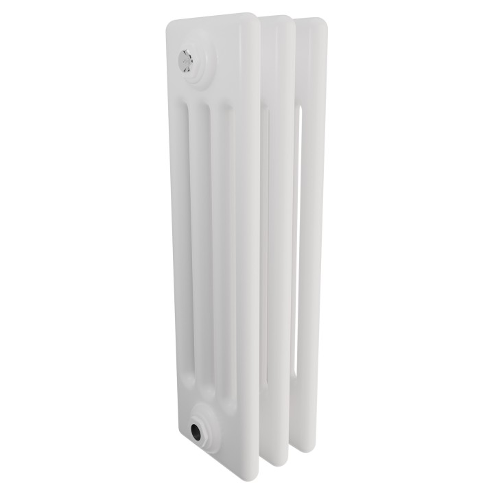 Korona 4 Column White Horizontal Radiators & Floor Mounts