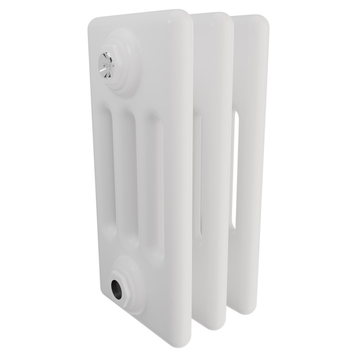 Korona 4 Column White Horizontal Radiators & Floor Mounts